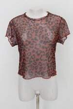 Blusa south & co feminina marrom estampada com Transparência