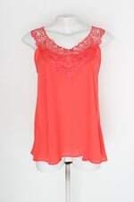 Blusa modawa feminina coral com Renda