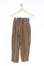 Calça de tecido zara feminina marrom listrada
