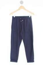 Calça de tecido amaro feminina azul