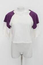 Blusa cropped sublini feminina bicolor com Recortes