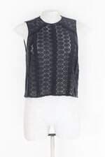Blusa de renda mixed para c&a feminina preta com Transparência