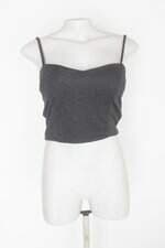 Regata cropped feminina preta com Bojo