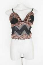 Regata de renda cropped feminina bicolor com Bojo