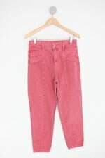 Calça de sarja jeans sawary feminina rosa
