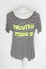 Blusa shoulder feminina listrada com Bordado  