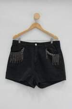 Shorts mindset7 feminina preto com Strass