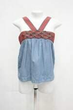 Regata contatos feminina azul com Aplique