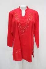 Blusa feminina vermelha estampada