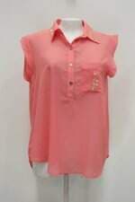 Camisa feminina rosa com Aplique e Pregas