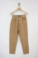 Calça de tecido feminina bege com Nervura