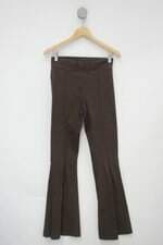 Calça de tecido miroa feminina marrom com Nervura