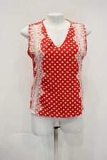 Regata ipoipo feminina vermelha estampada com Renda