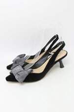 Scarpin almost vintage feminino preto com Laço