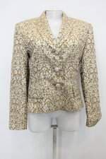 Blazer oleg cassini feminino dourado com Forro e Ombreira