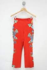 Calça de tecido zara feminina vermelha estampada