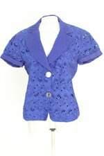 Blusa maria mercie feminina azul com Bordado e Fenda