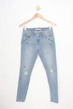 Calça Jeans 710 super skinny feminina azul com Aplique