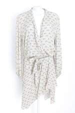 Vestido ateen feminino bege estampado