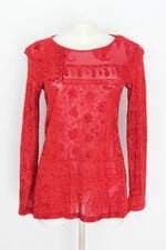 Blusa skenn feminina vermelha com Bordado