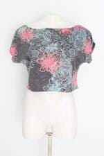 Blusa cropped riukiu feminina estampada