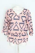 Blusa via caruso feminina rosa estampada