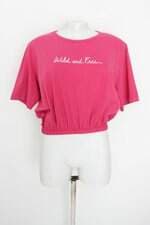 Blusa Cropped feminina rosa com Silk