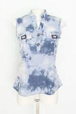 Regata feminina azul estampada