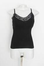 Regata zee rucci feminina preta com Renda