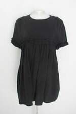 Vestido zara trafaluc feminina preta com franzido