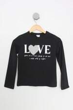 Blusa Infantil zara preto com aplique e silk 