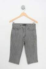 Bermuda nexus jeans feminina cinza listrada