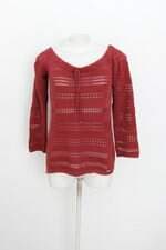 Blusa feminina vermelha com Transparência e Fenda