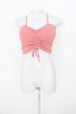 Top Cropped Renner feminino coral com Drapeado e Bojo