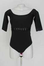 Body feminina preto com bordado