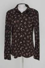 Camisa united colors of benetton feminina marrom estampada