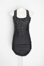 Vestido katraca feminino preto com Franzido