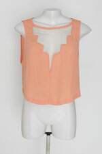 Blusa feminina laranja com Tule