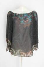 Blusa feminina estampada com Transparência
