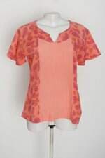 Blusa alpharrabyo feminina laranja estampada com Recortes