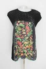 Blusa antix feminina preta com Recortes