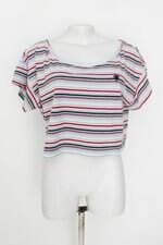 Blusa cropped cavalera feminina listrada