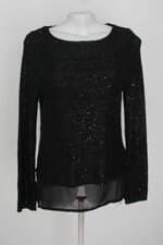 Blusa c&a cortelle feminina preto com Forro e lantejoulas 