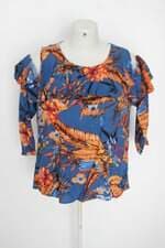 Blusa lorendu feminina estampada com Recortes e Sobreposição