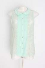 Blusa forever 21 feminina verde com Transparência e Pregas