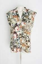 Blusa feminina estampada com Fenda