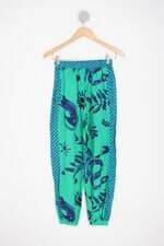 Calça de tecido Dress To feminina estampada com Cós com elástico