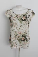 Blusa vida modas feminina branca estampada