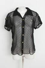 Blusa feminina preta com Transparência