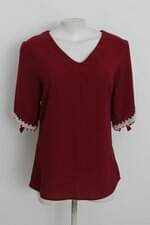 Camisa lindona feminina vermelha com Aplique